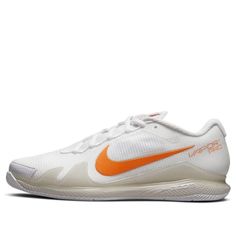 Nwt; Nike Women's Zoom Vapor Pro Tennis Shoes Sz:9.5 Usa Box Included Rt Air Zoom Vapor Nickname White Sunset Style Sports Season All Season Upper Material Fabric/Synthetic Leather Closure Lacing Sole Material Rubber Sole Toe Type Round Toe Heel Type Flat Heel Color Way White/Orange White Basketball Shoes With Vented Sides, Nike Tennis Sneakers, Nike Tennis Sneakers With White Sole, White Low-top Basketball Shoes With Vented Sides, Tennis Low-top Running Shoes With Branded Insole, Low-top Tennis Running Shoes, Cushioned Round Toe Running Shoes For Tennis, Tennis Sneakers With Air Max Cushioning, Lace-up Tennis Sneakers With Air Max Cushioning