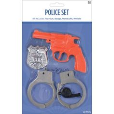 No police officer look is complete without the right accessories! This plastic set includes an orange plastic blaster a black whistle a shining badge and a pair of toy handcuffs.Police Officer Prop Set product details:4-piece kitIncludesToy blasterToy handcuffsWhistleBadgePlastic Occupation Costumes, Police Accessories, Candy Theme Birthday Party, Kids Police, Police Costume, Carnival Rides, Candy Theme, Diy Gifts For Kids, Halloween Store