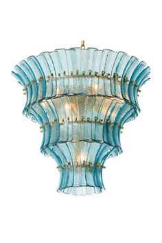 Glass Tiered Chandelier | Eichholtz Toscano | Oroa.com Blue Glass Lamp, Modern Led Lighting, Statement Chandeliers, European Furniture, Antique Lamps, Crystal Design, Luxury Lighting, Aged Brass, Glass Chandelier