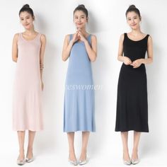 Top Seller for Women Long Cami Slip Dress Maxi Dress Sleepwear Full Slip Night Dress Chemise, Fashion Womens Dresses Sleeveless Dress For Night Occasion, Casual Stretch Camisole Slip Dress, Casual Fitted Slip Dress For Sleep, Summer Sleep Maxi Dress, Black Sleeveless Maxi Dress For Loungewear, Elegant Sleeveless Spring Nightgown, Solid Stretch Midi Dress For Loungewear, Casual Summer Sleep Dress, Casual Fitted Slip Dress For Loungewear