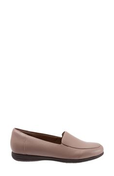 A well-cushioned footbed adds everyday comfort to this sleek and versatile loafer. Style Name:Trotters Deanna Flat (Women). Style Number: 6117092. Loafer Style, Taupe Leather, Dark Taupe, Women Style, Womens Flats, Women's Shoes, Memory Foam, Leather Upper, Loafers