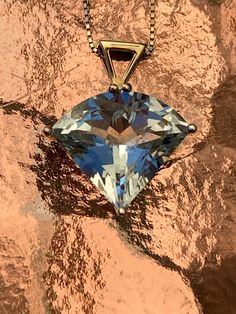 "~ Vintage, 14K Gold, 5 Carat Blue Topaz Pendant On An 14K Gold, 18\" Box Chain. In Excellent Condition, Weighs Approximately 4.5 Grams On My Scale. ~ Due To The Unique Nature Of Antiques & Vintage Items, They Are Being Sold As Is. Please Keep In Mind, That Most Of All Antiques & Vintage Items Will Show Wear & Imperfections Consistent With Their Age And Use. Please Look At The Pictures Provided & Any Questions Please Don't Hesitate To Ask ~" Pink Gemstones Ring, Blue Topaz Pendant, Healing Hands, Birthstone Colors, Topaz Pendant, Unique Nature, Pink Gemstones, 4 Photos, Flower Ring