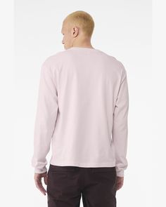 Unisex Heavyweight Long-Sleeve T-Shirt - SOFT PINK - 3XL | Bella + Canvas Heavyweight Long-Sleeve T-Shirt in Soft Pink Size 3XL | Cotton Pink Long Sleeve Top With Soft-washed Detail, Soft-washed Pink Long Sleeve Tops, Pink Long Sleeve Soft-washed Top, Pink Soft-washed Long Sleeve Tops, Pink Long Sleeve Soft-washed T-shirt, Pink Soft-washed Long Sleeve T-shirt, Pink Soft-washed T-shirt With Crew Neck, Basic Long Sleeve Pink T-shirt, Soft-washed Pink Crew Neck Top