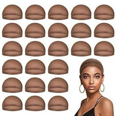 MYKURS Dark Brown Wig Caps for Women, Stocking Wig Cap for Lace Front Wig, Bald Cap for Wig, 24 Pieces Dark Brown Wig, Bald Caps, Bald Cap, Wig Caps, Brown Wig, Birthday List, Wig Cap, Lace Front Wig, Caps For Women