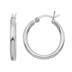 Showcase your timeless sense of style when you add these platinum over sterling silver hoop earrings to your look.EARRING DETAILS Length: .88 in. Backings: click-it Metal: platinum over sterling silver  Size: One Size. Color: Grey. Gender: female. Age Group: adult. Material: Platinum Over Silver. Sterling Silver Hoop Earrings, Women Accessories Jewelry, Sterling Silver Hoops, Jewelry Earrings Hoops, Silver Hoops, Silver Hoop Earrings, Gender Female, Age Group, Jewelry Watches