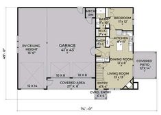 the floor plan for a house with an attached garage