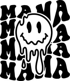 a black and white drawing of an octopus with the word mamma in it's mouth