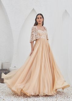 Sabira Embroidered Anarkali With Cape Cape Dress Indian, Mahima Mahajan, Anarkali Suits Designer, Lehenga Style Saree, Indian Bridesmaid Dresses, Embroidered Cape, Anarkali Lehenga, Embroidered Anarkali, Vacuum Storage