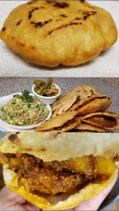 two pictures with different food items in them and the same one has nachos on it