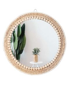 PRICES MAY VARY. ★【Exquisite Wall Decorative Mirror】This boho mirror is a great decorative wall art. it's very cute, the unique woven texture and wooden beads bring elegance and warmth. It can match all style of interior home decor, bring a calm space and homey vibe. ★【Elegant Boho Style】The design of wall mirror base on the element of boho style, bringing a bohemian folk, rustic and vintage style to your walls. It can be placed alone also goes great with rattan mirrors and other macrame decorat Farmhouse Mirror Living Room, Boho Round Mirror, Beachy Mirror, Kitchen Sunroom, Round Wooden Mirror, Calm Space, Boho Mirror, Coastal Bedroom Decorating, Farmhouse Mirrors