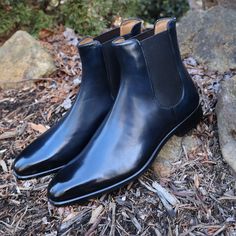 Classy and clean! Chelsea boots are a menswear staple that look great dressed up but never out of place under jeans. Get yourself ready for Fall weather with some new boots. Hand painted patina on full grain Italian crust leather Blake stitched keeps them slim, light and recraftable Leather Chelsea Boots For Galas, Goodyear Welted, Luxury Masculine Goodyear Welted Chelsea Boots, Masculine Chelsea Boots With Goodyear Welt And Plain Toe, Luxury Men's Pointed Toe Chelsea Boots, Luxury Semi-formal Men's Chelsea Boots, Fall Weather, Italian Leather, Chelsea Boots, Patina