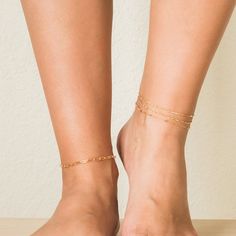 Our Lace Chain Anklet is the perfect accessory you didn't know you needed. It has a beautiful, subtle sparkle at every angle, making it perfect for a day at the beach or a summer night out with the girls. Pair it with white sneakers or cute sandals, and you're set! DETAILS Anklet length: 8" with 2" extender 14k gold filled -or- sterling silver chain, spring clasp, and findings Matching pieces: Lace Chain Necklace, Dainty Chain Bracelet Summer Party Anklet With Chain Detail, Adjustable Chain Bracelets For Summer, Adjustable Chain Anklet For Summer Parties, Adjustable Chain Anklets For Summer, Summer Anklets With Adjustable Chain, Gold Chain Anklets For Summer, Summer Beach Anklet With Adjustable Chain, Dainty Anklets For Beach In Summer, Dainty Anklets For Beach And Summer