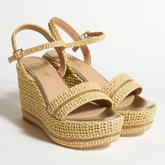 Women's Beige Cord Platform Wedge Sandals with Gold details – Jennifer Tattanelli Chic Braided Open Toe Heels, Gold Espadrilles With Woven Sole For Summer, Luxury Platform Sandals For Summer, Luxury Summer Platform Sandals, Chic Braided Round Toe Sandals, Chic Braided Sandals With Round Toe, Braided Heels For Summer Beach Occasions, Summer Beach Braided Heels, Gold Summer Espadrilles For Vacation