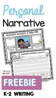 the freebie k - 2 writing worksheet for personal narratives