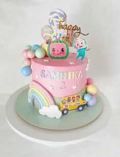 Cocomelon Cake Design, Cocomelon Theme Cake, Cocomelon Theme, Anna Cake, Cake Designs For Girl