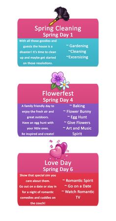 four different types of flowers and the words spring cleaning, flowerfest, love day