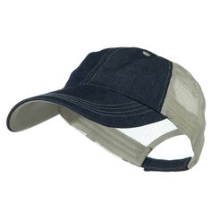 Big Size Low Profile Special Cotton Mesh Cap50% nylon and 50% cotton.XL to 3XL sizes.6 panels, unconstructed front, mesh back, velcrorized closure and 4 inches deep crown.Same color under bill and 4 1/4 inches long bill.Adult/Unisex. Great for outdoor activities under the sun or hot weather.Spring and Summer.8(W) X 12 1/2(L) X 5(H) inches.Thick, soft and cool material.Hand washable.Imported. Denim Hats, Ball Caps, Comfortable Jeans, Denim Hat, Mesh Cap