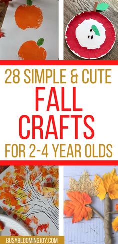 Simple, easy Fall crafts & art projects to make with your toddler or preschooler this Autumn! Apple crafts, leaves crafts, paper plate crafts, tree crafts, pumpkin crafts, hand prints & fine motor - everything Fall and Autumn (September through November) for 2 year old, 3 year old & 4 year olds). Easy simple Fall crafts to keep your toddler or preschooler busy and you sane! Simple Fall Crafts, Leaves Crafts, Apple Crafts, Fall Crafts For Toddlers, Everything Fall, Preschool Crafts Fall, Easy Toddler Crafts, Crafts For Toddlers, Fall Preschool Activities