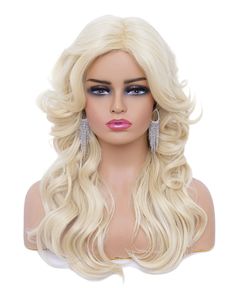 PRICES MAY VARY. 【Design】Long wavy blonde Wig wigs with fashion color designed by professional hair stylist.Special craftsmanship keeps it natural and comfortable. 【Premium Material】High quality heat resistant fiber makes wig soft and smooth.Inner rose cap of the wig is breathable. The synthetic fiber retains its style even through washing and requires much less maintenance than Human Hair or High-Heat fibers. 【Size & Feature】It fits for most of people.You could adjust the cap size in 21.5-22 in Maroon Wig, Disco Hair, Rose Cap, Wigs Blonde, Halloween Wigs, Natural Wigs, Wig Stand, Wigs Online, Brown To Blonde