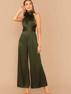 Silk Satin Outfit, Formal Jumpsuit, Jumpsuit Dressy, Jumpsuit Elegant