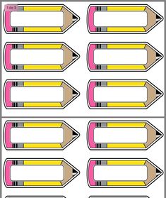 two rows of pencils with different colors on them