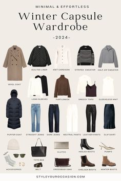 Waredrop Capsule, Winter Clothes For Women 2024, Winter Outfit Capsule Wardrobe, Chic Winter Capsule Wardrobe, Winter Wardrobe Staples, December Capsule Wardrobe, Winter Clothes Capsule, Edgy Winter Capsule Wardrobe, New York Winter Capsule Wardrobe