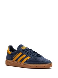 Adidas Handball Spezial "Night Indigo" Sneakers - Farfetch Handball Players, Adidas Handball Spezial, Yellow Adidas, Adidas Handball, Adidas Spezial, Sneakers Blue, Midnight Blue, Blue Yellow, Adidas Sneakers