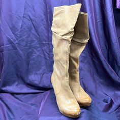 Never Worn. Material Is A Natural Worn Look, Tan Color, 4” Heel. High Heel Boots Knee, Jessica Simpson Shoes, Tan Color, Shoes Heels Boots, Jessica Simpson, Shoes Women Heels, Knee High, Heeled Boots, Shoes Heels