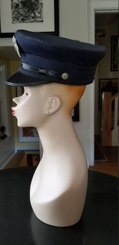 This is a lovely late 1900's Uniform cap in good, used, condition. It features buttons on each side of the band marked FD. The opening measures 7 1/2" l x 6 1/4" w. The height from the bill to the top of the cap is 4 3/4". This is an all original very cute piece! Please feel free to ask me any questions. Thanks for your interest! Vintage Military Visor Hat, Vintage Adjustable Visor Fitted Hat, Adjustable Vintage Cloche Hat, Style Uniform, Orange Book, The Bill, Uniform Fashion, Costume Hats, Personal Checks