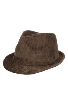 Ringed by a band of matching hatband, this fedora constructed from cotton corduroy is a well-dressed statement to finish your look. 100% cotton Spot clean Imported Adjustable Cotton Fedora, Classic Cotton Fedora With Short Brim, Adjustable Cotton Brimmed Fedora, Adjustable Cotton Fedora With Curved Brim, Classic Cotton Fedora With Flat Brim, Classic Cotton Fedora With Curved Brim, Classic Cotton Fedora Hat, Brown Cotton Hat For Fall, Classic Adjustable Cotton Fedora