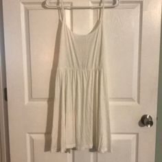 Nwt White Dress. Spaghetti Straps With Elastic Under Bust. Flowy A-Line. Straps Are Not Adjustable Long Pink Floral Dress, Black Overall Dress, White Tiered Dress, Green Sequin Dress, Maxi Dress Coverup, White Flowy Dress, Dress Spaghetti Straps, Viscose Dress, Cotton Linen Dresses