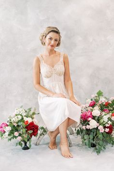 Fitted Cream Nightgown For Wedding, Cream Lace Wedding Nightgown, Wedding Cream Lace Nightgown, Feminine Beige Lace Dress With Delicate Details, Feminine Delicate Lace Beige Dress, Feminine Beige Delicate Lace Dress, Beige Slip Dress For Wedding, Sheer Cream Nightgown For Wedding Night, Sheer Lace Slip Dress For Wedding