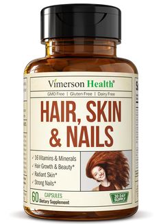 PRICES MAY VARY. HEALTHY HAIR, SKIN, AND NAILS VITAMINS: Ultimate Beauty Formula packed with 16 Vitamins & Minerals. Supports your Overall Health and Wellbeing while giving you a Beauty Boost. Get the Support you need with one comprehensive Hair Supplement.* HAIR VITAMINS FOR FASTER HAIR GROWTH: Nutrients to promote better Hair Shine & Texture, Skin Elasticity, Hair & Nail Growth. With Biotin for Keratin Production. Vitamin C Supports Collagen for Skin Health. Vitamin E & Zinc for Healthy Hair G Hair Vitamins Growth, Best Hair Growth Supplements, Hair Skin Nails Vitamins, Hair And Nails Vitamins, Hair And Skin Vitamins, Hair Tomboy, Hair Growth Pills, Vitamins For Healthy Hair, Hair Growth Women