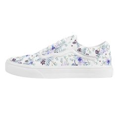 Purple Bloom Low Top Flat Sneaker Bridesmaid Shoes Flat, Flat Sneakers Women, Kawaii Shoes, Floral Sneakers, Flower Shoes, Top Sneakers Women, Vans Style, Bridesmaid Shoes, Japan Design