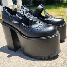 Delia's Platform Shoes. New, No Box. Not Used This Is How I Purchased. Just Didn't Fit Well, Don't Recommend If You Have A Wider Foot! Size 7m In Women's. Got Them From Dolls Kill. Please Look At All Pictures Before Purchasing. These Shoes Are Pretty Heavy So Shipping Will Not Be Free. No Returns Or Exchanges. Leather Heels For Streetwear With Round Toe, Leather Heels With Round Toe For Streetwear, Leather Round Toe Heels For Streetwear, Closed Toe Leather Heels For Streetwear, Leather Closed Toe Heels For Streetwear, Dolls Kill Shoes, Shoes Size 7, Be Free, Platform Shoes