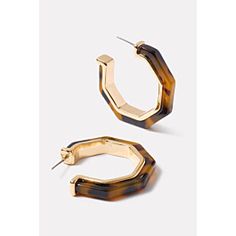 Tyler Tortoise Earrings Elegant Tortoiseshell Hoop Earrings, Elegant Tortoiseshell Round Hoop Earrings, Chic Tortoiseshell Jewelry For Gifts, Elegant Tortoiseshell Hoop Earrings For Gift, Tortoise Earrings, Night Looks, Tortoise Shell, Gold Plating, Tortoise