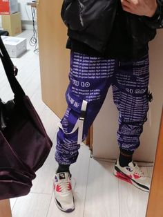 2021 New Streetwear Harem Pants Letter Print OG0735 Streetwear Purple Bottoms With Side Pockets, Baggy Letter Print Bottoms For Leisure, Purple Sweatpants With Pockets For Streetwear, Baggy Blue Bottoms With Letter Print, Hip Hop Sports Pants With Letter Print, Blue Baggy Bottoms With Letter Print, Casual Purple Joggers With Pockets, Purple Athleisure Joggers With Pockets, Athleisure Joggers With Letter Print