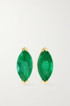 Designers Ladan and Tania Shayan beautifully showcase their love for bygone eras through SHAY's exquisite jewelry. Crafted from 18-karat gold and dusted with diamonds, these earrings are centered by a stunning marquise-cut emerald - the oval shape is so evocative of Art Deco. Luxury Marquise Yellow Gold Earrings, Luxury Yellow Gold Marquise Earrings, 14k Gold Marquise Earrings For Gift, Fine Jewelry Yellow Gold Marquise Earrings, Marquise Yellow Gold Fine Jewelry Earrings, Yellow Gold Marquise Earrings Fine Jewelry, Yellow Gold Marquise Earrings For Formal Occasions, 14k Yellow Gold Marquise Earrings, Marquise Emerald Yellow Gold Jewelry