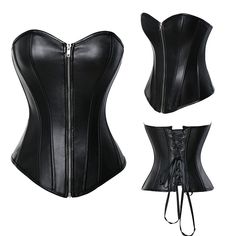 Steel Boned Zip Up Corset has a dual function, firstly it controls your waist and secondly it tones your waist. It is made from polyester which is soft, comfortable material and designed to be easy to wear. The body shaper also includes wide belts that wrap around your waist to achieve ideal body shape. Specification: Material: PU Leather Style: everyday Gender: Women Item Type: Bustiers & Corsets Color: Black Red Steampunk, Corsets Fashion, Corset Shapewear, Steampunk Corset, Waist Trainer Corset, Gothic Corset, Corset Bustier, Overbust Corset, Leather Corset