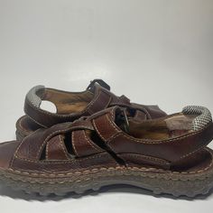 Never Worn! Excellent Like New Condition. Size - 6 Smoke Free & Clean Pet Home Brown Leather Sport Sandals With Round Toe, Casual Round Toe Slingback Sandals For Outdoor, Brown Sport Sandals With Ankle Strap For Beach, Brown Ankle Strap Sport Sandals For Beach, Casual Slingback Sandals For Outdoor, Brown Cushioned Round Toe Sport Sandals, Casual Slingback Sandals With Strap And Round Toe, Casual Sandals With Adjustable Strap And Round Toe, Cushioned Open Toe Brown Sport Sandals