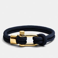 Alchor Platinum Navy Gold - Elegatto Man Bracelet, Platinum Bracelet, Nautical Bracelet, Nautical Rope, Mens Gold Jewelry, Navy Gold, Bracelet Clasps, Bracelet For Men, Bracelet Collection