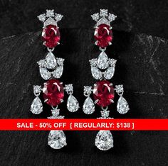 Unique 3 CT ruby earrings with cubic zirconia Main stone size: 7*9MM Please let me know if you have any questions! Shipping can take 10 to 20 days, tracking information provided Also make sure to check out my shop and my About Me page https://www.etsy.com/shop/SuppliesGaloreINC?ref=seller-platform-mcnav I will also be donating a portion from each sale to TACA (Talk About Curing Autism). Please take a moment to check out this website and my About Me page to find out more about this wonderful organization   https://tacanow.org/who-we-are/programs-services/ Thank you for looking! Red Ruby Earrings, Affordable Fine Jewelry, Silver Lab, About Me Page, Natural Gemstone Necklace, Ruby Birthstone, Royal Jewels, Ruby Earrings, Ruby Jewelry