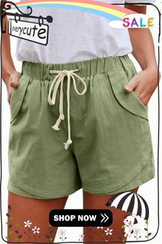 Green Faylin Shorts Bottoms Shorts, Green