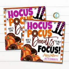 two halloween coupons with pumpkins and chocolate