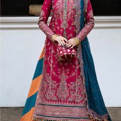 Pakistani Dresses New Size Medium Pink Long Sleeve Maxi Dress For Festive Occasions, Festive Long Sleeve Pink Maxi Dress, Unstitched Pink Dress For Eid, Pink Long Sleeve Dresses For Eid, Pink Dresses For Eid Festive Occasions, Pink Dresses For Eid Festivities, Pink Dress For Eid Party, Pink Dresses For Festive Eid Occasion, Pink Maxi Length Dresses For Festive Occasions