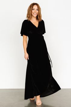 Radiant Black, Wrap Dress Black, Wedding Cocktail Party, Baltic Born, Velvet Maxi, Wrap Dresses, Wedding Cocktail, Black Wrap, Style Skirt