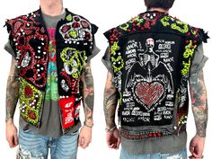 Exclusive painted  and patched vest for hardcore punk fans and DIY style lovers. This is a one of a kind item which means there is only one available US and EU  Mens size  LARGE Shipping: Priority shipping ( 1-3 weeks) Style Vest, Hardcore Punk, Custom Patches, Diy Style, Latvia, Grey Fashion, 3 Weeks, Red Green, Adult Outfits