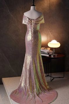 Mermaid Sparkly Sequined Formal Party Dress Sweep/Brush Train Dresses – Koutun Dress Glamorous Pink Mermaid Dress For Banquet, Mermaid Hem Dress For Prom Season Banquet, Mermaid Hem Dress For Banquet And Prom, Mermaid Hem Dress For Banquet And Prom Season, Banquet Dress For Prom Season With Mermaid Hem, Banquet Dress With Mermaid Hem For Party Season, Mermaid Hem Dress For Banquet Party Season, Mermaid Dress For Prom Season Banquet, Mermaid Dress For Banquet During Prom Season