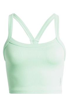 A cropped, racerback cut defines this rib camisole that's always ready for layering, lounging, lunging, lay-ups—you get the idea. 14" length (size Medium/Large) Scoop neck Racerback 87% polyamide, 13% elastane Dry clean or machine wash, dry flat By Free People; made in Turkey Cropped Camisole, Fp Movement, Gifts For Mom, Scoop Neck, Layering, Jade, Free People, Dry Clean, Cute Outfits