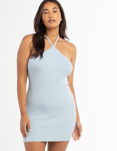 Full Tilt Solid Halter Dress. Self-Tie Halter Straps. Ribbed Construction. Fitted Silhouette. Approx. Length. 24". 72% Rayon 28% Nylon. Machine Wash. Imported. Model Is Wearing A Size Small. Model Measurements:height: 5'7" Bust: 32"waist: 23"hips: 32" Model Is Wearing A Size Medium. Model Measurements:height: 5'7" Bust: 34"waist: 30"hips: 40" Fitted Ribbed Halter Neck Mini Dress, Fitted Ribbed Mini Dress With Halter Neck, Fitted Ribbed Halter Neck Bodycon Dress, Summer Ribbed Halter Neck Dress, Summer Halter Neck Ribbed Bodycon Dress, Full Tilt, Fitted Silhouette, Model Measurements, Halter Dress